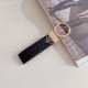 Prada Crocodile Embossing Leather Luxury Keychain - Signature Triangle Logo with Gold-Tone Hardware