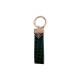 Prada Crocodile Embossing Leather Luxury Keychain - Signature Triangle Logo with Gold-Tone Hardware