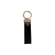 Prada Pebble Grain Leather Luxury Keychain - Signature Triangle Logo with Gold-Tone Hardware