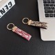 Dior Oblique Jacquard Luxury Keychain - Rose Gold Accents