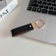 Montblanc Woven Leather Luxury Keychain - Hexagon Logo with Gold-Tone Hardware