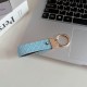 Montblanc Woven Leather Luxury Keychain - Hexagon Logo with Gold-Tone Hardware