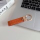 Montblanc Woven Leather Luxury Keychain - Hexagon Logo with Gold-Tone Hardware