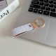 Montblanc Woven Leather Luxury Keychain - Hexagon Logo with Gold-Tone Hardware