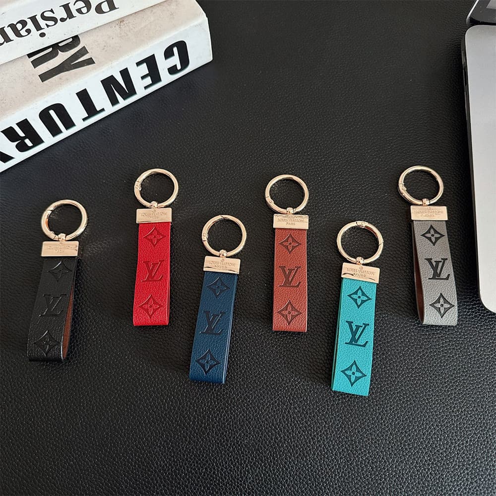 Louis Vuitton Monogram Embossed Leather Luxury Keychain - Gold-Tone Hardware