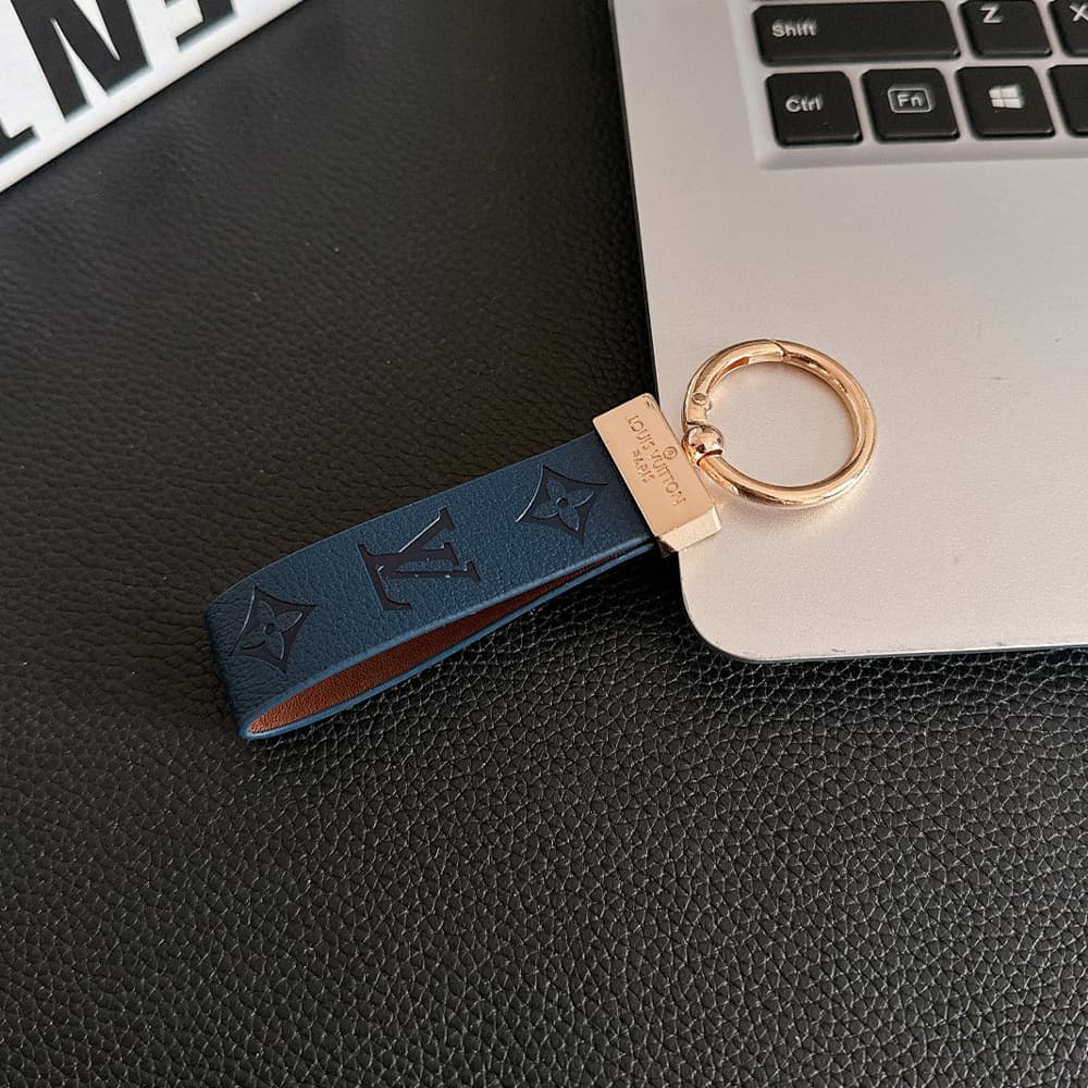 Louis Vuitton Monogram Embossed Leather Luxury Keychain - Gold-Tone Hardware