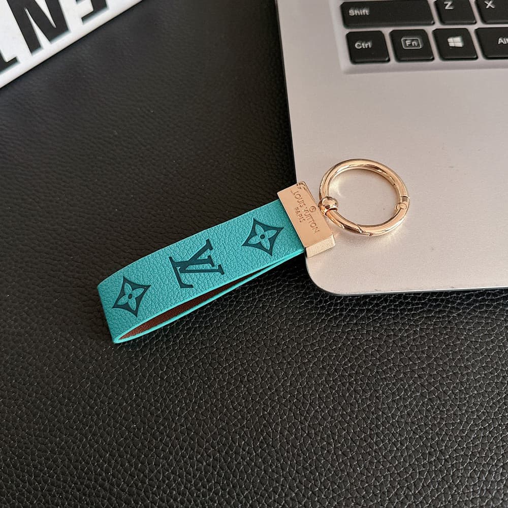 Louis Vuitton Monogram Embossed Leather Luxury Keychain - Gold-Tone Hardware