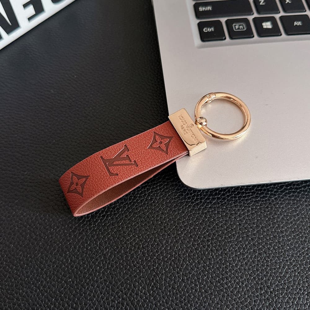 Louis Vuitton Monogram Embossed Leather Luxury Keychain - Gold-Tone Hardware