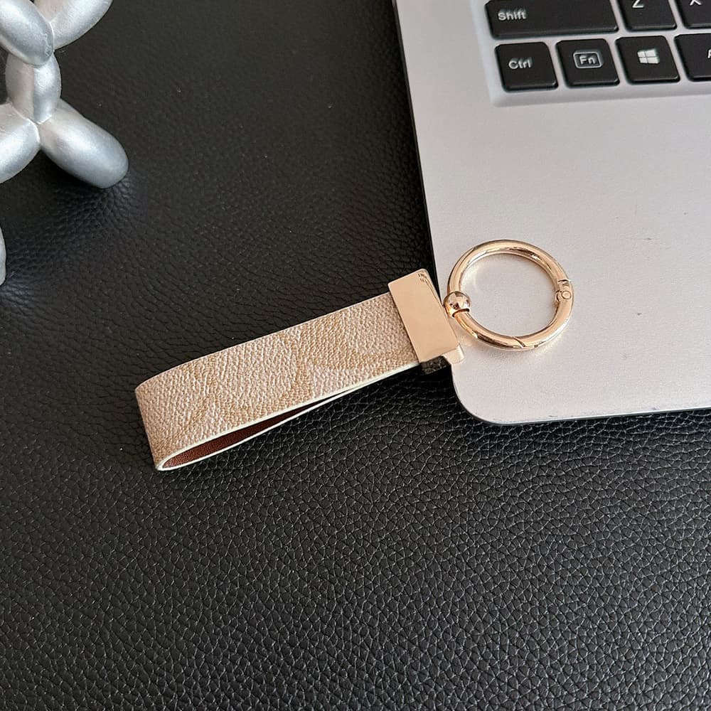 Coach Luxury Keychain - Signature C Pattern Leather with Gold-Tone Hardware