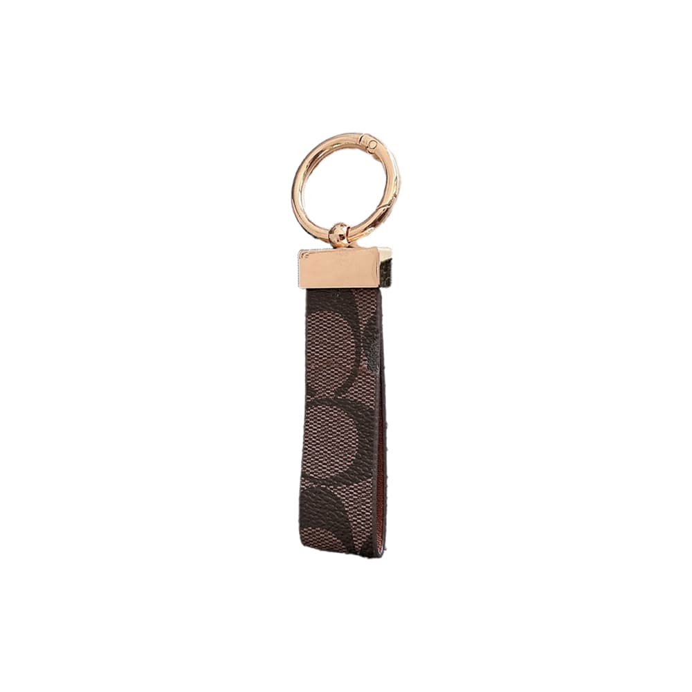 Coach Luxury Keychain - Signature C Pattern Leather with Gold-Tone Hardware