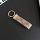 Gucci GG Monogram Canvas Luxury Keychain - Gold-Tone Metal Plate
