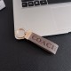Coach Embossed Signature Leather Luxury Keychain - Carriage Logo Gold-Tone Hardware