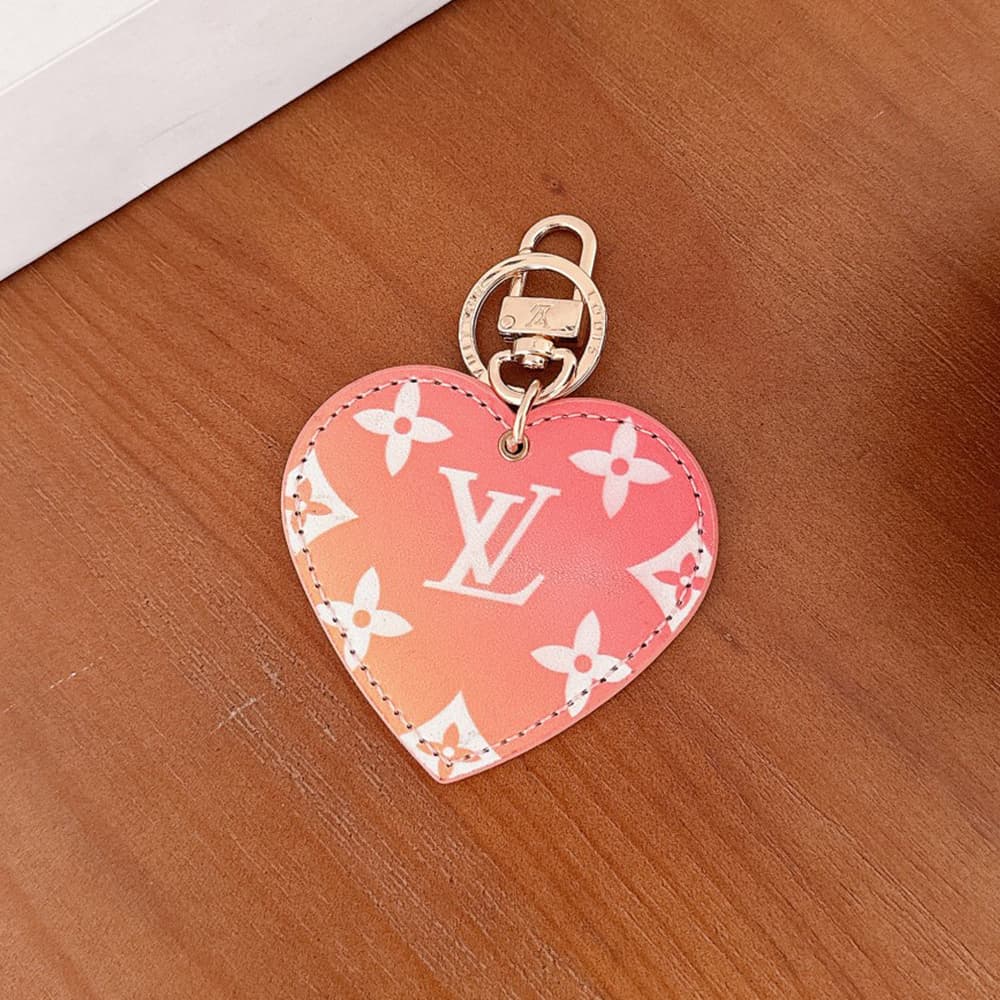 Louis Vuitton Heart-Shaped Keychain - Monogram & Damier Patterns with Gold-Tone Hardware