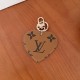 Louis Vuitton Heart-Shaped Keychain - Monogram & Damier Patterns with Gold-Tone Hardware
