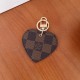 Louis Vuitton Heart-Shaped Keychain - Monogram & Damier Patterns with Gold-Tone Hardware