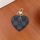 Louis Vuitton Heart-Shaped Keychain - Monogram & Damier Patterns with Gold-Tone Hardware