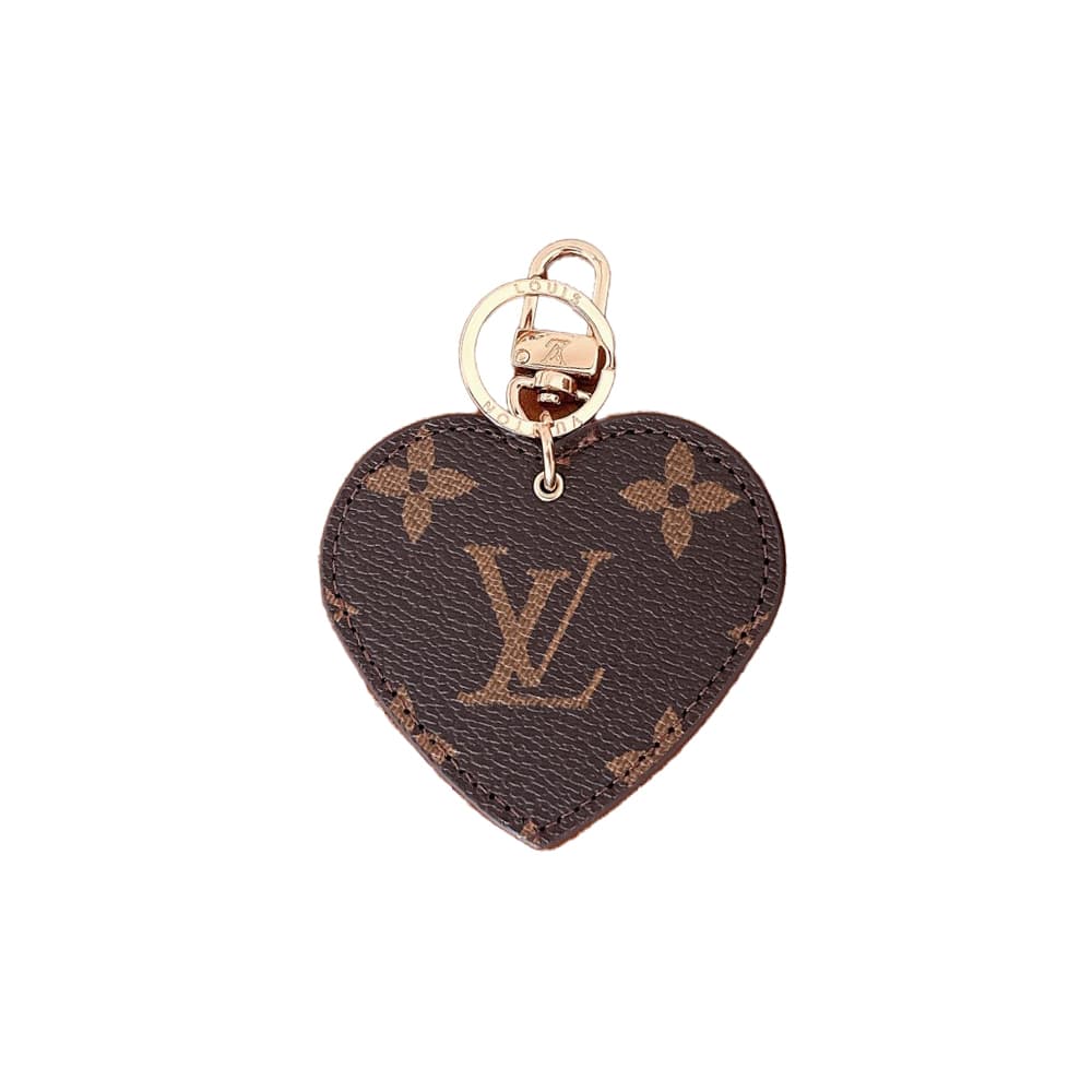 Louis Vuitton Heart-Shaped Keychain - Monogram & Damier Patterns with Gold-Tone Hardware