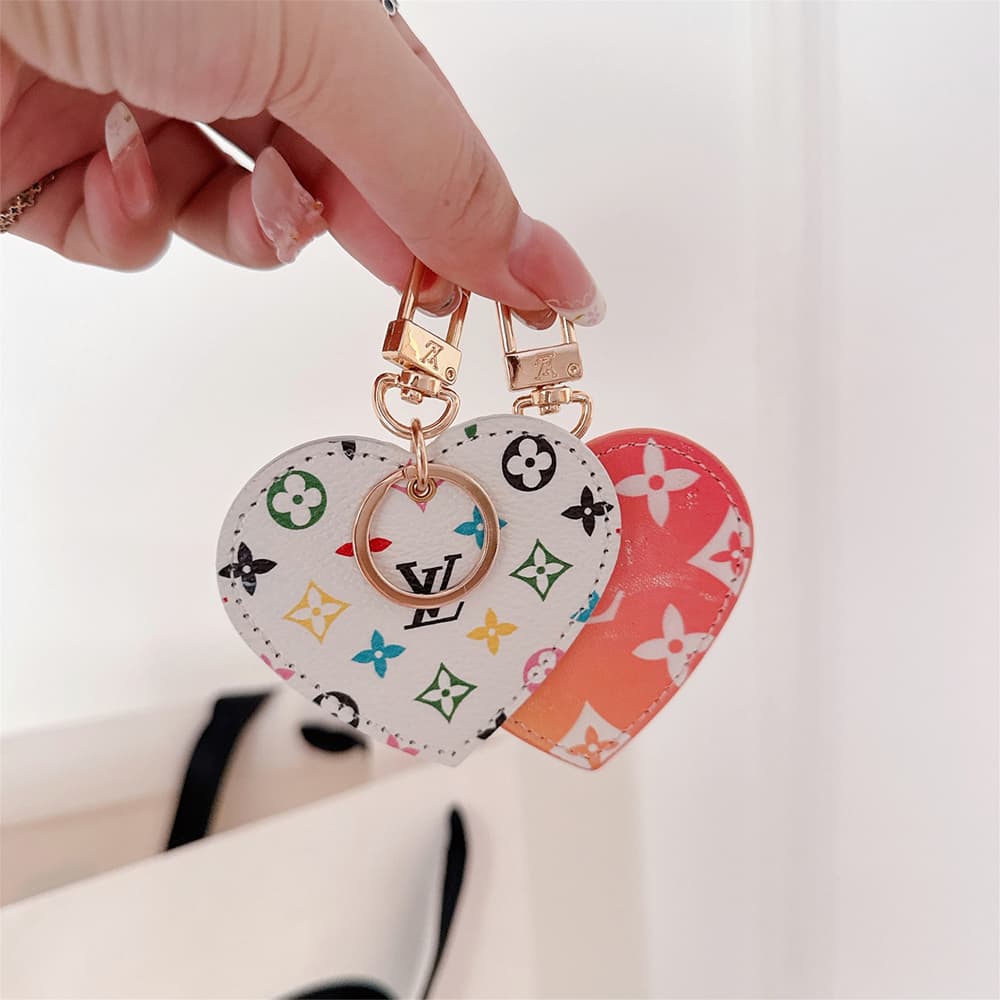 Louis Vuitton Heart-Shaped Keychain - Monogram & Damier Patterns with Gold-Tone Hardware