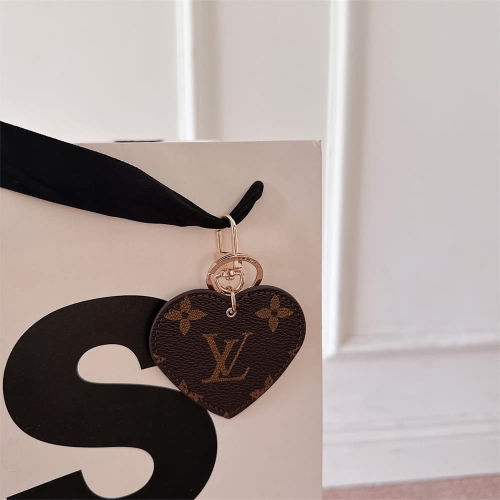 Louis Vuitton Heart-Shaped Keychain - Monogram & Damier Patterns with Gold-Tone Hardware
