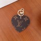 Louis Vuitton Heart-Shaped Keychain - Monogram & Damier Patterns with Gold-Tone Hardware