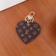 Louis Vuitton Heart-Shaped Keychain - Monogram & Damier Patterns with Gold-Tone Hardware