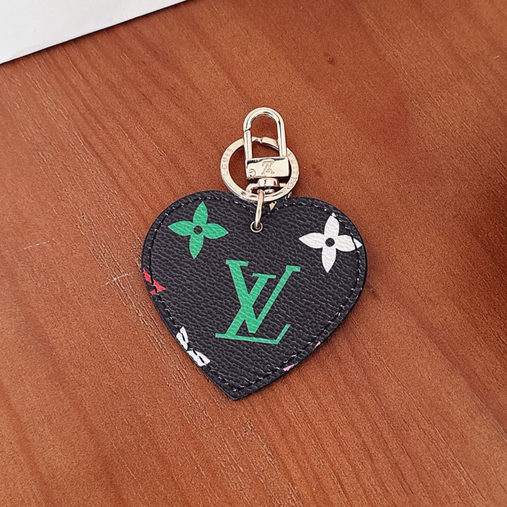 Louis Vuitton Heart-Shaped Keychain - Monogram & Damier Patterns with Gold-Tone Hardware