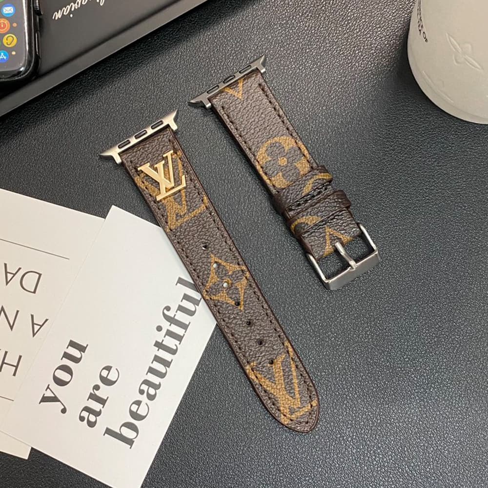 Louis Vuitton Luxury Apple Watch Band - Monogram/Damier with Gold-Toned Logo