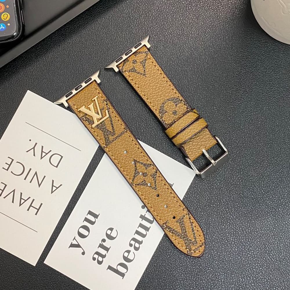Louis Vuitton Luxury Apple Watch Band - Monogram/Damier with Gold-Toned Logo