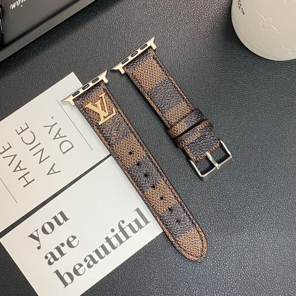 Louis Vuitton Luxury Apple Watch Band - Monogram/Damier with Gold-Toned Logo