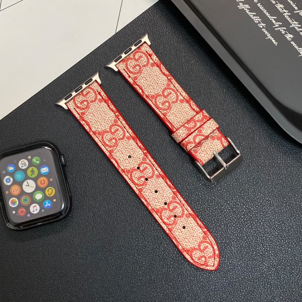 Gucci GG Luxury Apple Watch Band - Monogram with Gold-Tone Hardware Gucci GG Luxury Apple Watch Band - Monogram with Gold-Tone Hardware