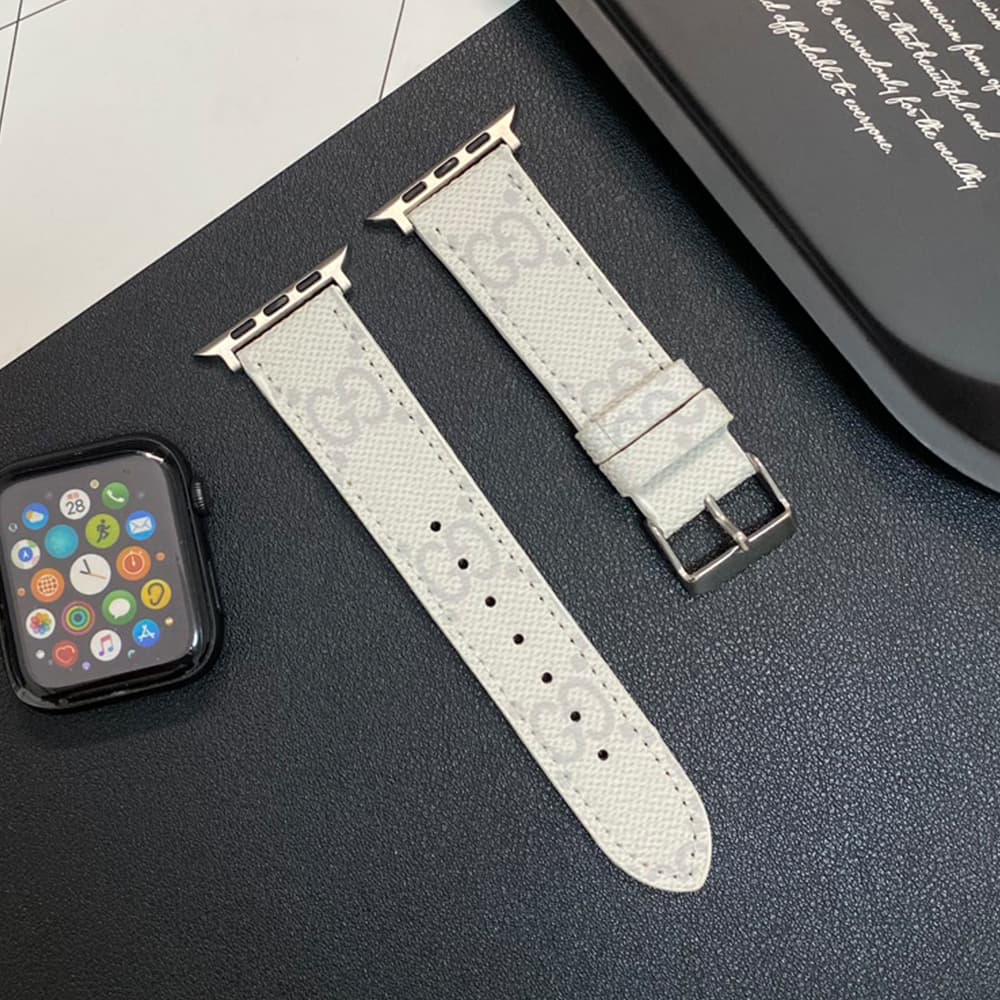 Gucci GG Luxury Apple Watch Band - Monogram with Gold-Tone Hardware Gucci GG Luxury Apple Watch Band - Monogram with Gold-Tone Hardware