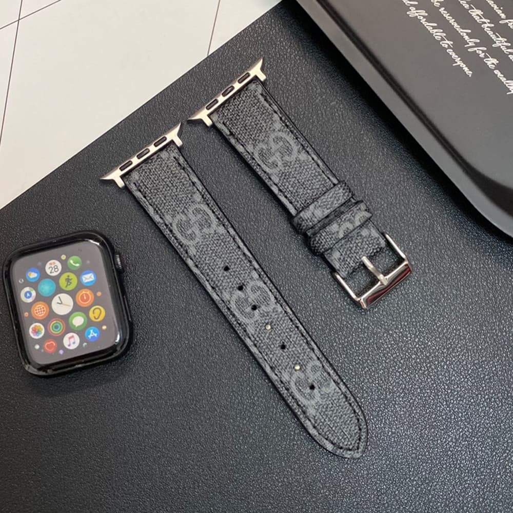 Gucci GG Luxury Apple Watch Band - Monogram with Gold-Tone Hardware Gucci GG Luxury Apple Watch Band - Monogram with Gold-Tone Hardware