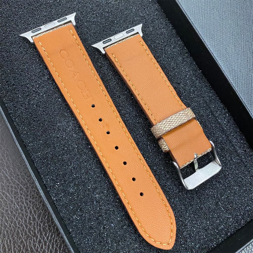 Coach Signature Print Luxury Apple Watch Band - Vintage Monogram Strap with Metal Buckle (Universal Fit) Coach Signature Print Luxury Apple Watch Band - Vintage Monogram Strap with Metal Buckle (Universal Fit)