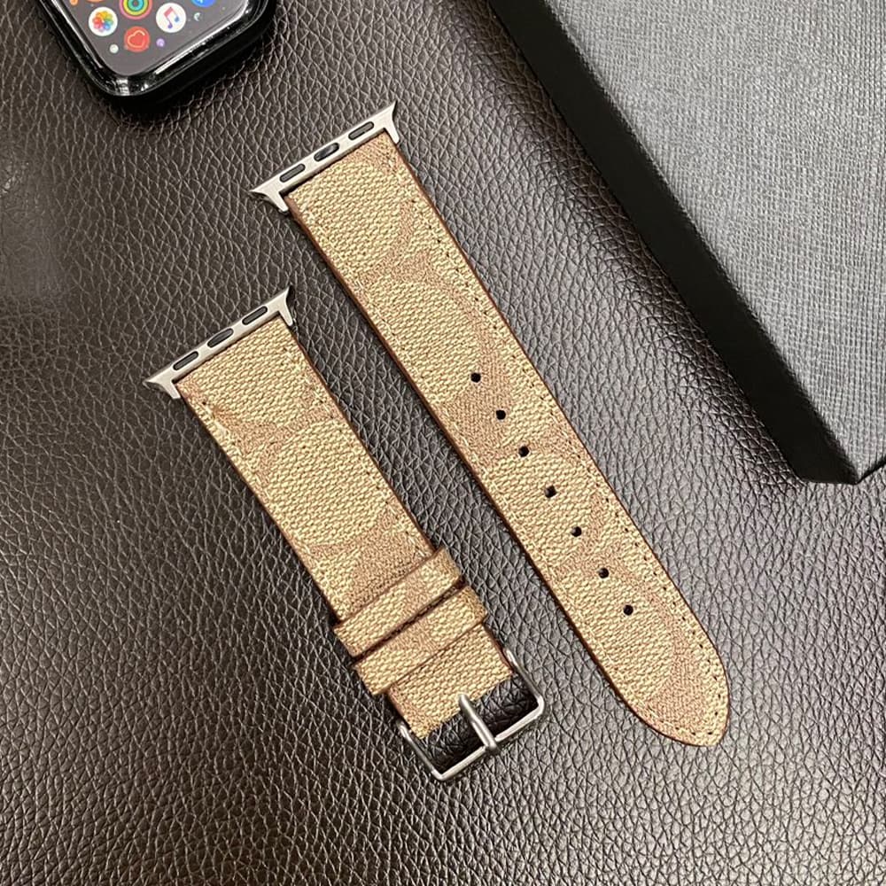 Coach Signature Print Luxury Apple Watch Band - Vintage Monogram Strap with Metal Buckle (Universal Fit) Coach Signature Print Luxury Apple Watch Band - Vintage Monogram Strap with Metal Buckle (Universal Fit)