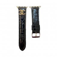 CHANEL Luxury Watch Band - Quilted Leather Strap with CC Logo (Fit Apple Watch & Galaxy Watch)