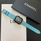 CHANEL Luxury Watch Band - Quilted Leather Strap with CC Logo (Fit Apple Watch & Galaxy Watch)