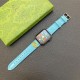 GUCCI Luxury Watch Band - Glossy Leather Strap with GG Logo (Fits Apple Watch & Galaxy Watch)