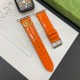 GUCCI Luxury Watch Band - Glossy Leather Strap with GG Logo (Fits Apple Watch & Galaxy Watch)