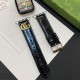 GUCCI Luxury Watch Band - Glossy Leather Strap with GG Logo (Fits Apple Watch & Galaxy Watch)