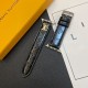 Louis Vuitton Luxury Watch Band - Monogram Leather Strap with LV Logo (Fits Apple Watch & Galaxy Watch)
