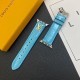 Louis Vuitton Luxury Watch Band - Monogram Leather Strap with LV Logo (Fits Apple Watch & Galaxy Watch)