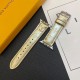 Louis Vuitton Luxury Watch Band - Monogram Leather Strap with LV Logo (Fits Apple Watch & Galaxy Watch)