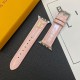 Louis Vuitton Luxury Watch Band - Monogram Leather Strap with LV Logo (Fits Apple Watch & Galaxy Watch)