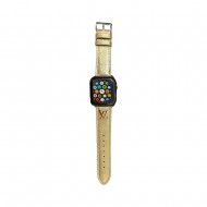 Louis Vuitton Luxury Watch Band - Monogram Leather Strap with LV Logo (Fits Apple Watch & Galaxy Watch)