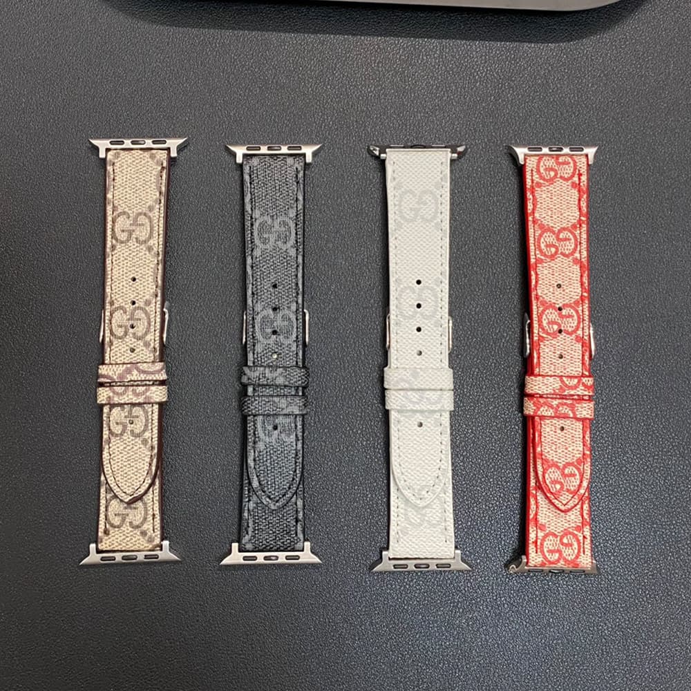 Gucci GG Supreme Apple Watch Band with Metal Buckle