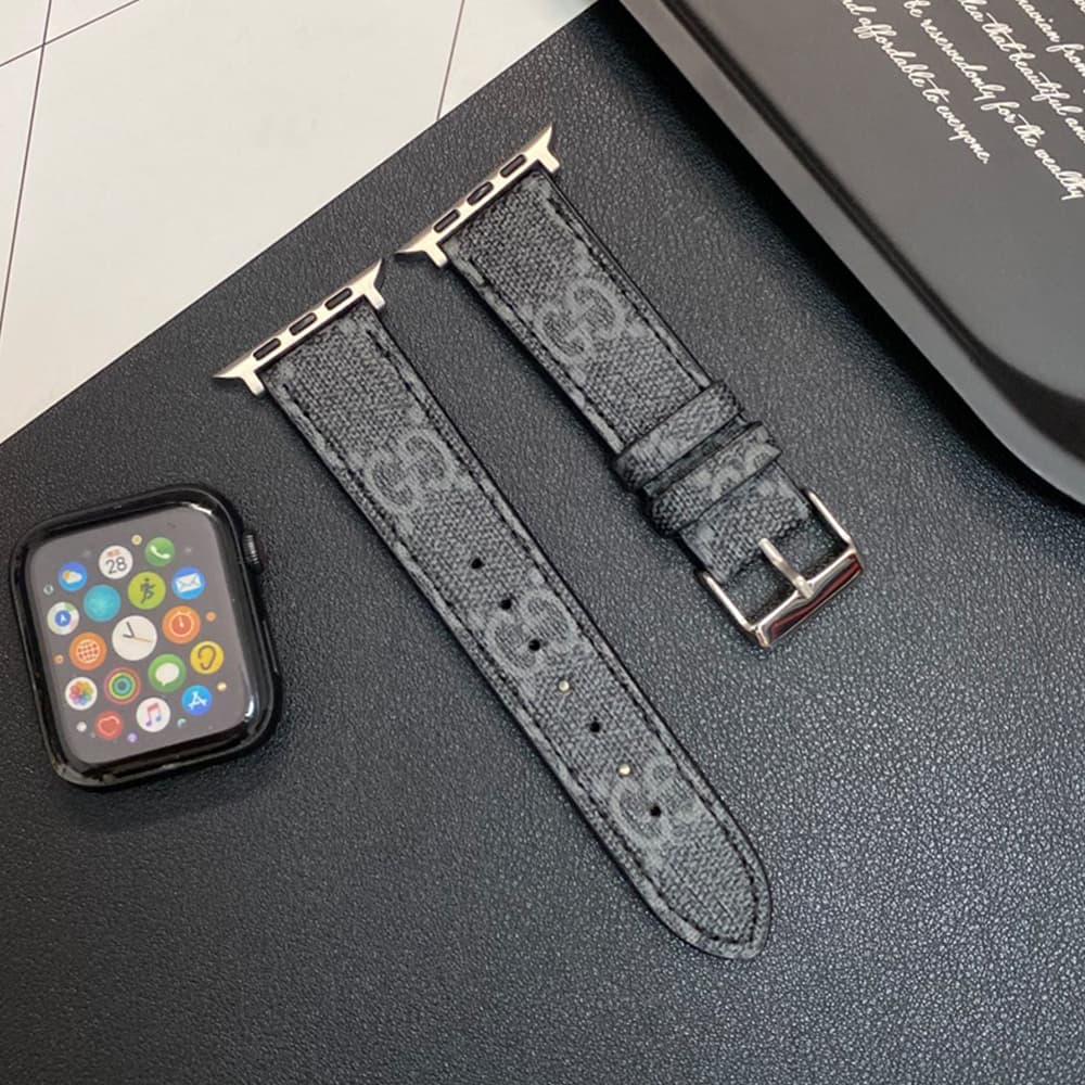 Gucci GG Supreme Apple Watch Band with Metal Buckle Gucci GG Supreme Apple Watch Band with Metal Buckle