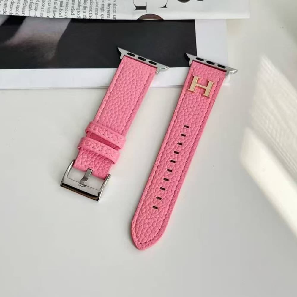 Hermès H Metal Buckle with Grained Leather Apple Watch Band