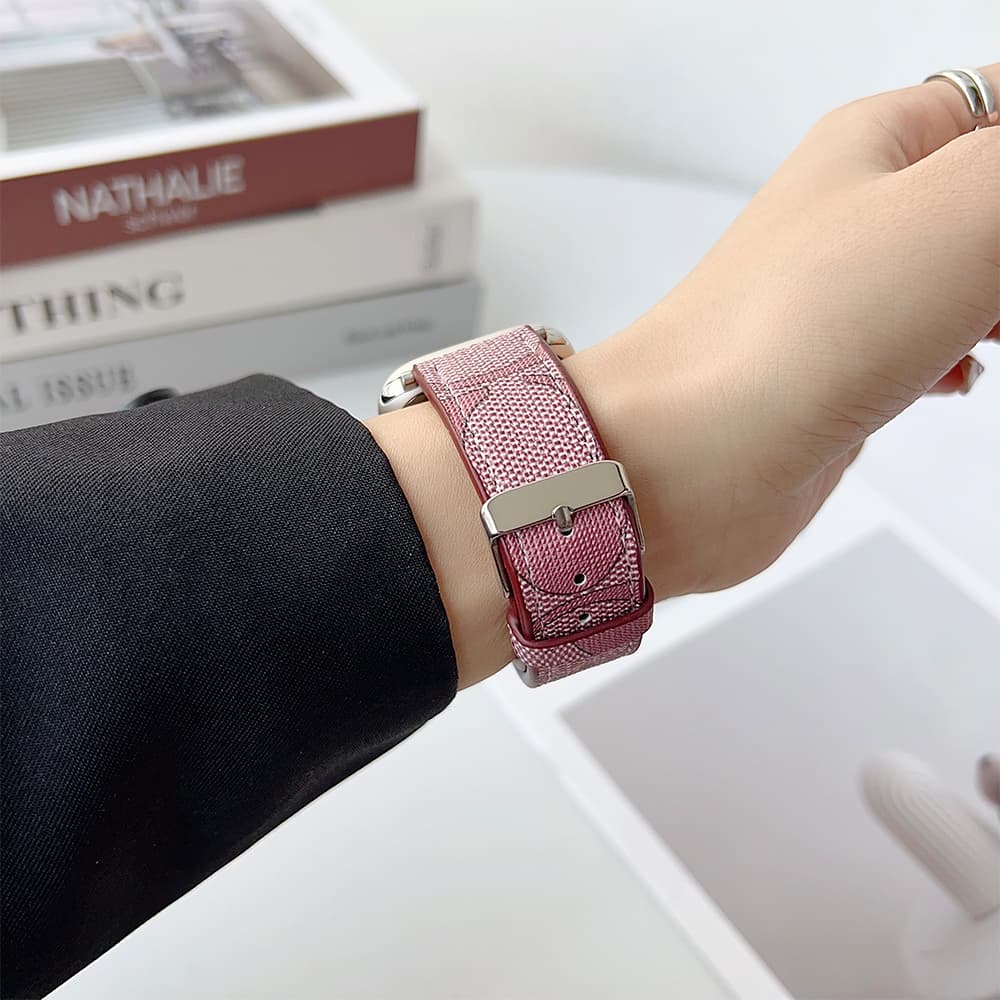 COACH Signature C Pattern & Coach Branding Apple Watch Band