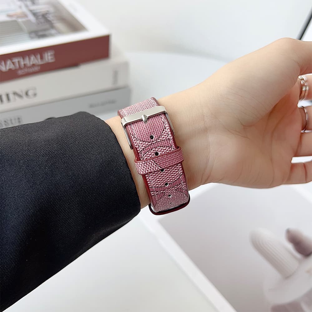 COACH Signature C Pattern & Coach Branding Apple Watch Band