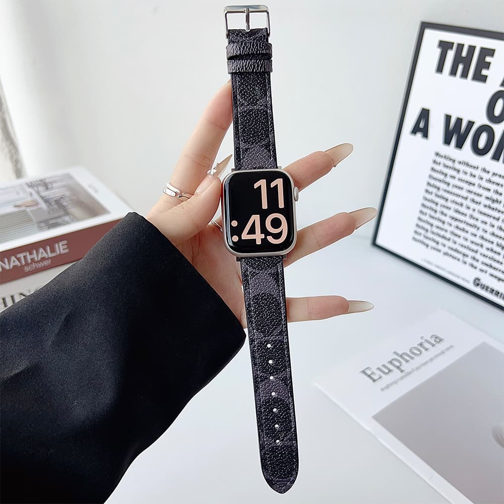 COACH Signature C Pattern & Coach Branding Apple Watch Band